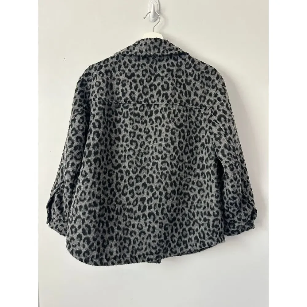 Zara Leopard Fleece  Shacket Jacket size 13-14 (girls)